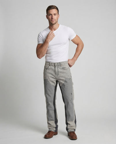 Herren Maler Jeans Handwerkerstil Mehrfachtaschen