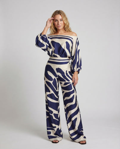 Damen Jumpsuit Schulterfrei Weites Bein