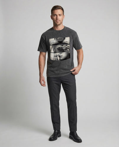 Unisex T Shirt Oversize Fotoprint Baumwolle