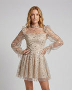 Damen Tüll Abendkleid Korsett Puffärmel