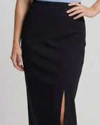 Damen Midirock Tailliert Seitenschlitz