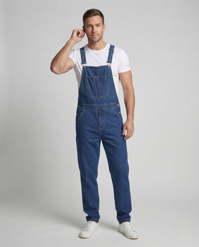 Herren Jeans Latzhose Verstellbare Träger