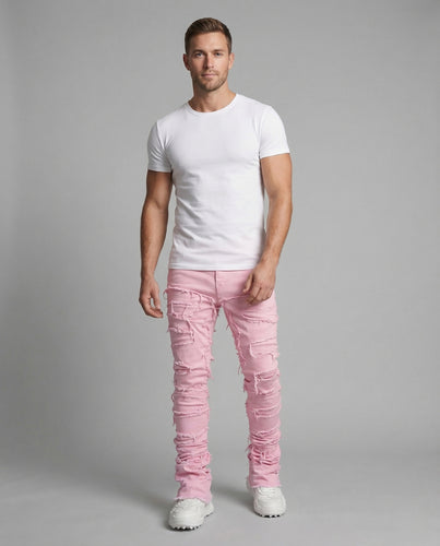 Damen Jeans Skinny Destroyed Fransen