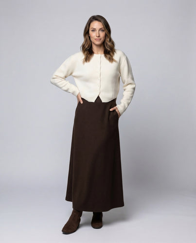Damen Strickjacke Kurz Puffärmel