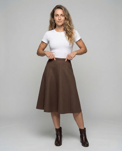 Damen Midirock High Waist A Linie