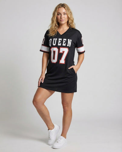 Damen Jersey Minikleid Sport Print