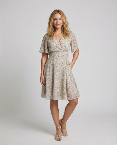 Damen Wickelkleid V Ausschnitt A Linie