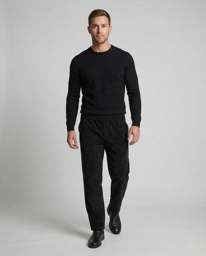Herren Cordhose Weit Elastikbund