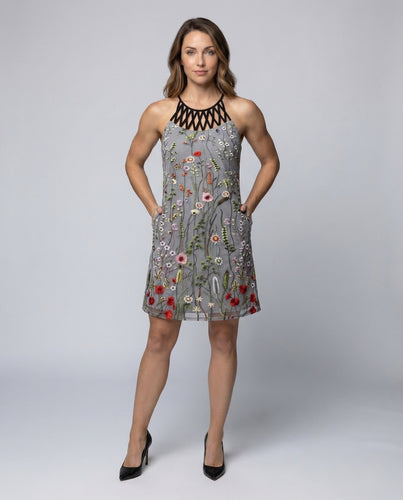 Damen Halter Minikleid Print Jersey