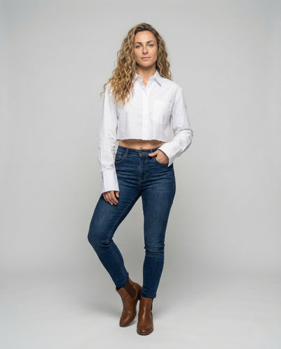 Damen Hemd Kurz Tailliert