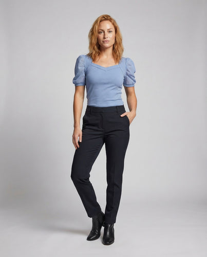 Damen Ripp Top Herz Ausschnitt