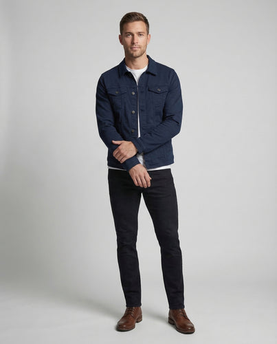 Herren Jeansjacke Trucker Slim Brusttaschen