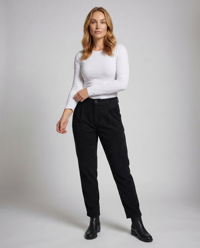 Damen Rippstrick Hose Bundfalten