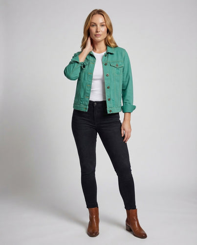 Unisex Kinder Jeansjacke Kurz Used