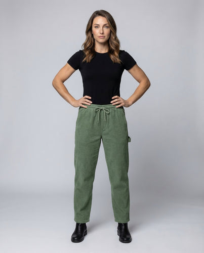 Damen Cord Jogginghose Elastikbund