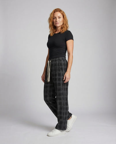 Unisex Freizeithose Kariert Oversize Tunnelzug