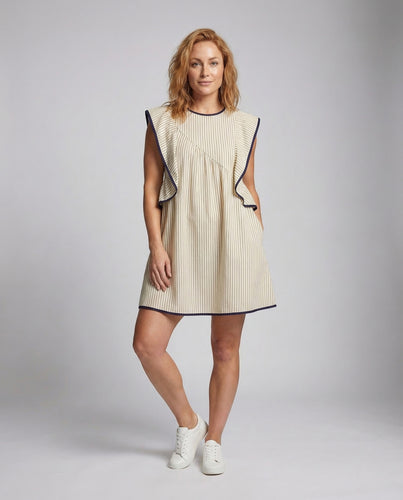 Damen A Linie Minikleid Matrosenkragen