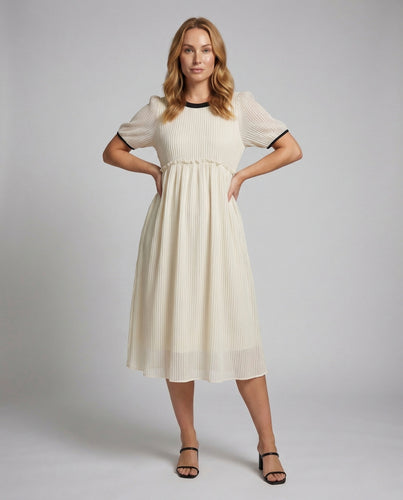 Damen Chiffon Midikleid Plissee