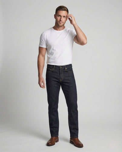 Herren Raw Denim Jeans Gerade