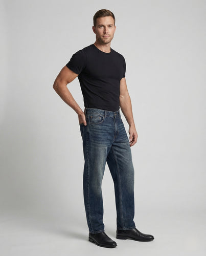 Unisex Denim Jeans Gerade Used