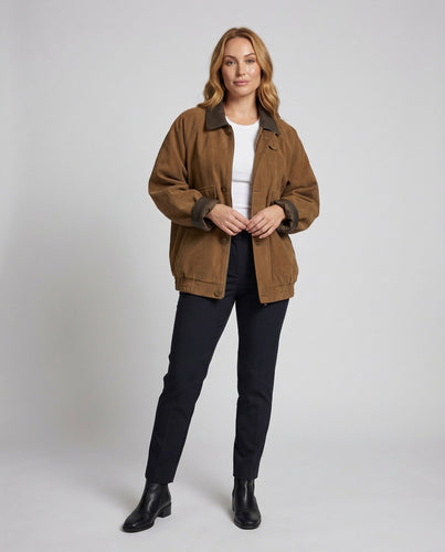 Damen Wildleder Blouson Weit