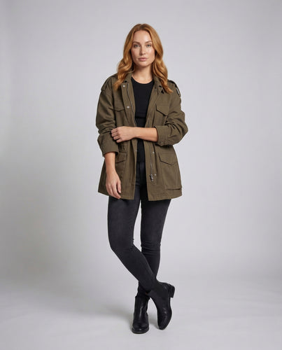 Damen Feldjacke Oversize Taschen