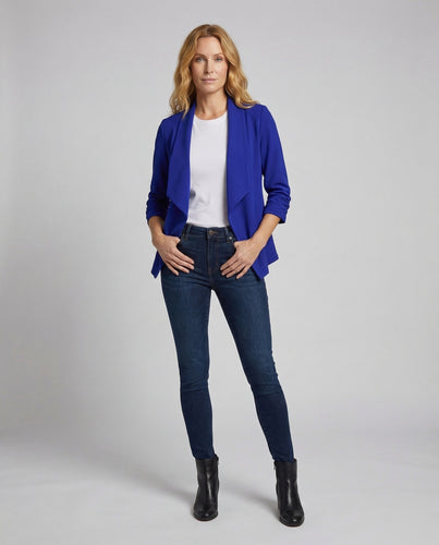 Damen Wasserfall Blazer Kurz