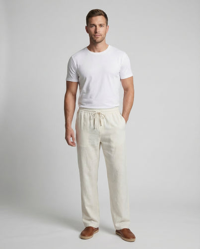 Herren Leinenhose Sommer Weit