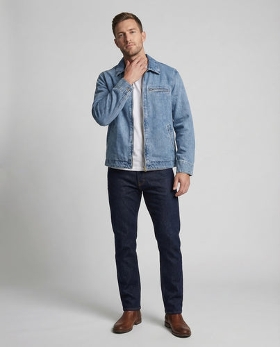 Unisex Jeansjacke Weit Reißverschluss