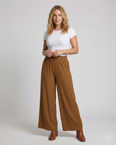 Damen Palazzo Hose Elastikbund