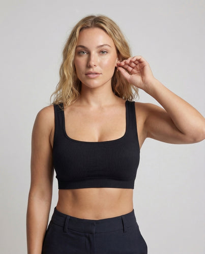 Damen Bustier Ripp Kurz