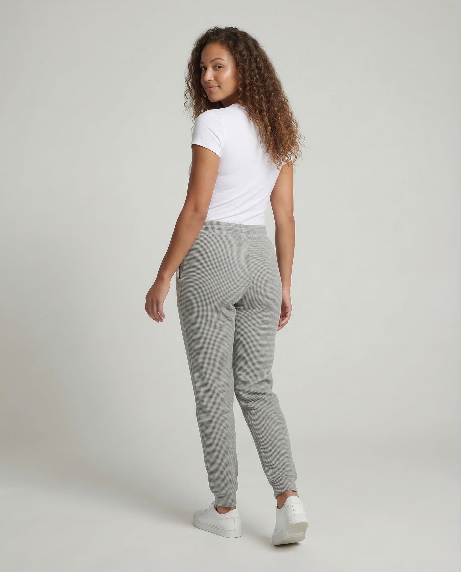 Damen Waffelstrick Jogginghose Thermo