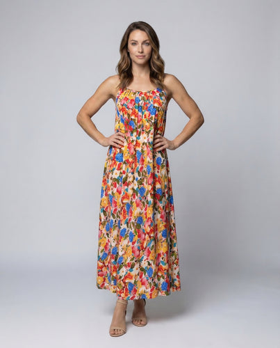 Damen Maxikleid Spaghettiträger Sommer