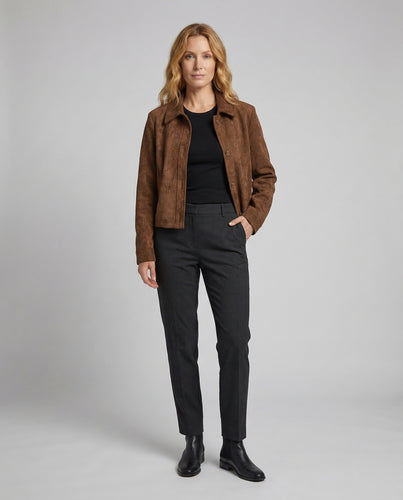 Damen Wildlederjacke Kurz