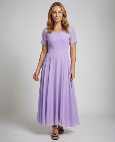 Damen Chiffon Sommerkleid Maxi