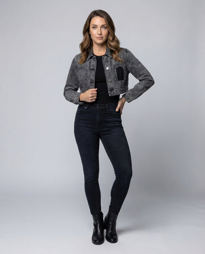 Damen Jeansjacke Cropped Tailliert