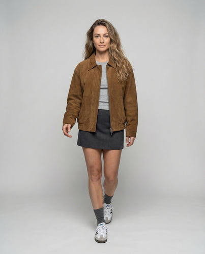 Damen Wildlederjacke Weit