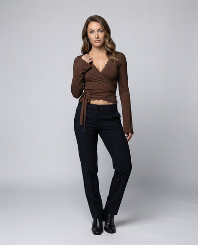Damen Wickel Top Spitze