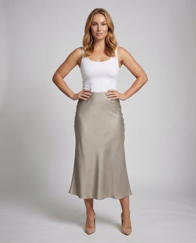Damen Satinrock Maxi Elegant
