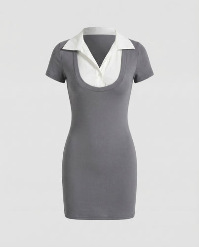 Damen Strickkleid Layering