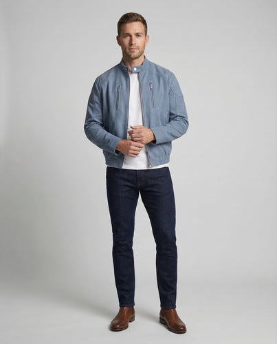 Herren Blouson Kurz Stehkragen
