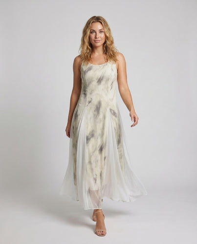 Damen Maxikleid Chiffon A Linie