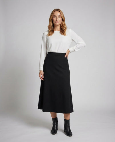 Damen Midirock Crepe A Linie