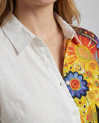 Damen Leinenhemd Lagenlook