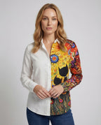 Damen Leinenhemd Lagenlook