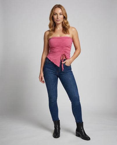 Damen Bandeau Top Asymmetrisch
