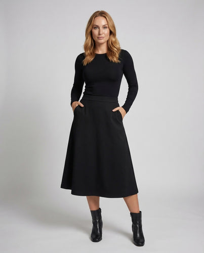 Damen Midirock A Linie High Waist