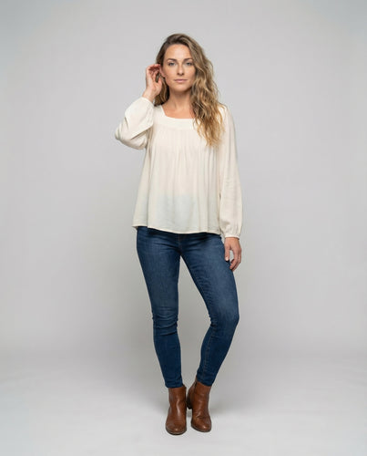 Damen Bluse Plissee Front