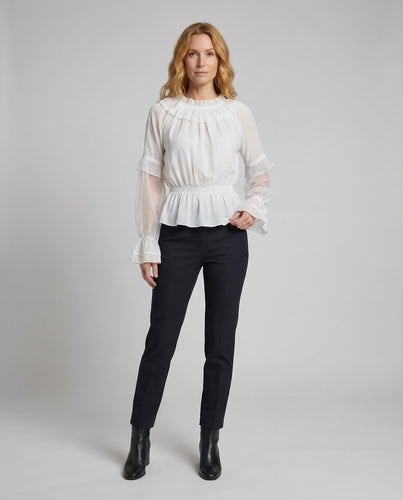 Damen Chiffonbluse Carmen Spitze