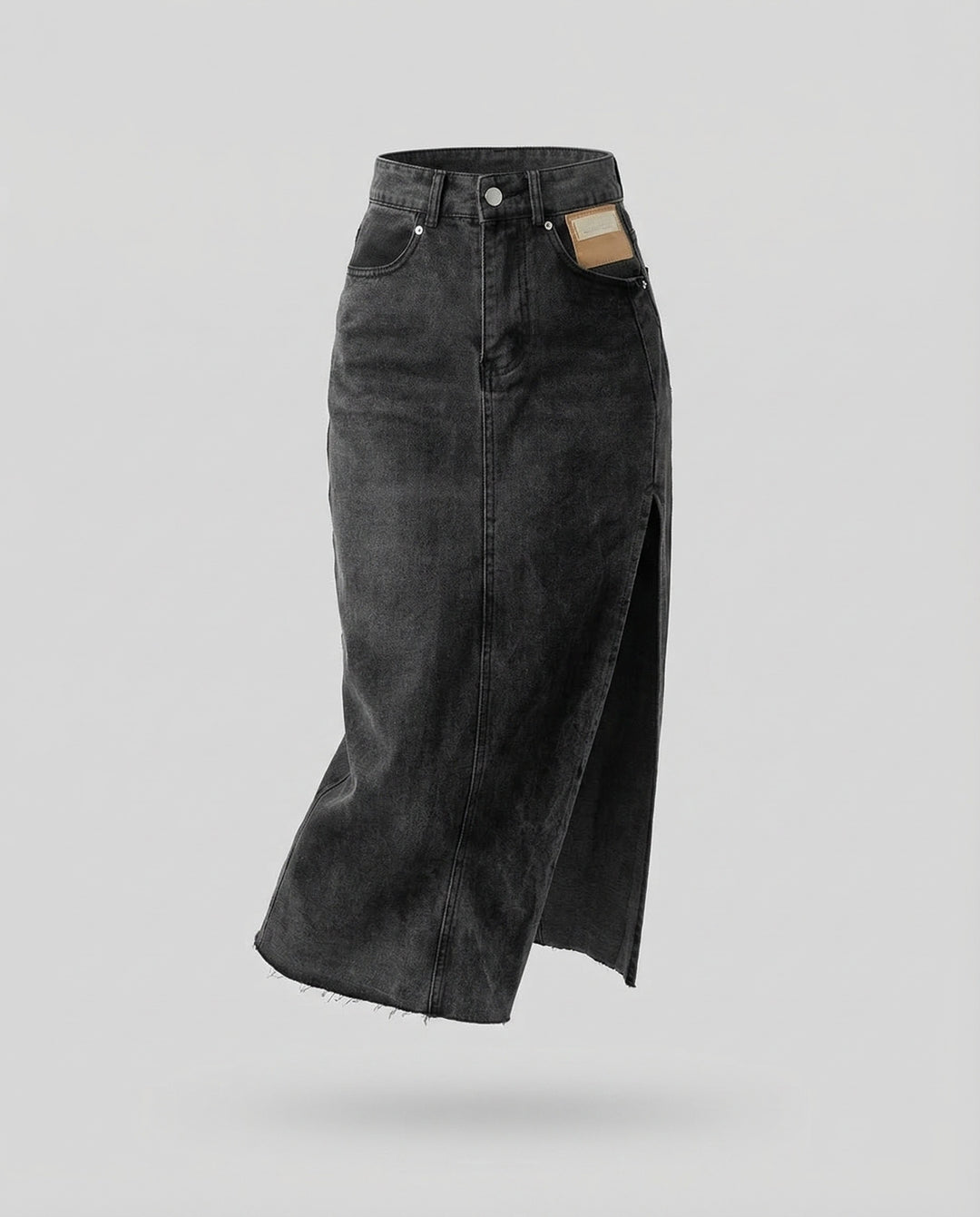 Damen Jeans Midirock Schlitz